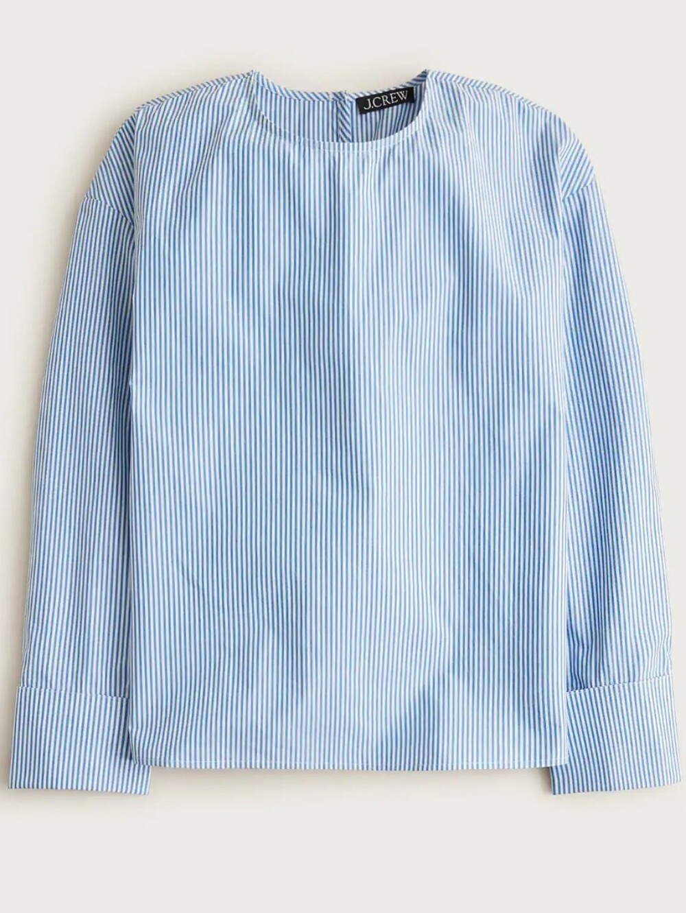 J. Crew French Cuff Shirt Striped Cotton Poplin Blue/White Size 6